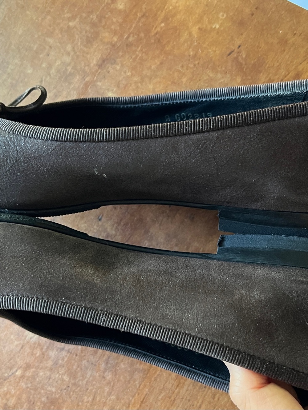 Chanel Brown suede Cap-Toe Bow Ballet Flats - Picture 11 of 11